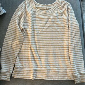 Maurices Cream and Tan Striped Top